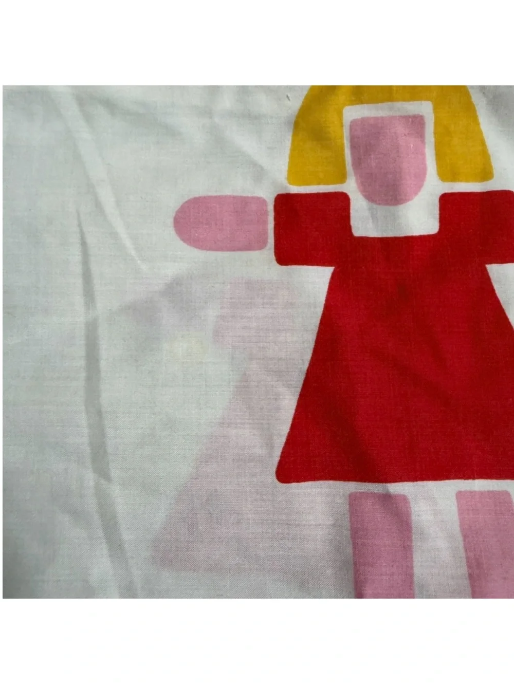 Vintage 1982 Marimekko Dan River Bo Boo Schoolhouse Pillow Case Primary Colors